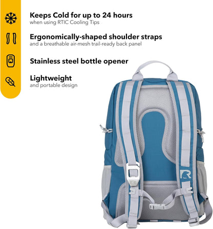 RTIC Chillout 24 Can Backpack Cooler Insulated Portable Soft Cooler Bag for Lunch, Beach, Drink, Beverage, Travel, Camping, Picnic, Car, Hiking