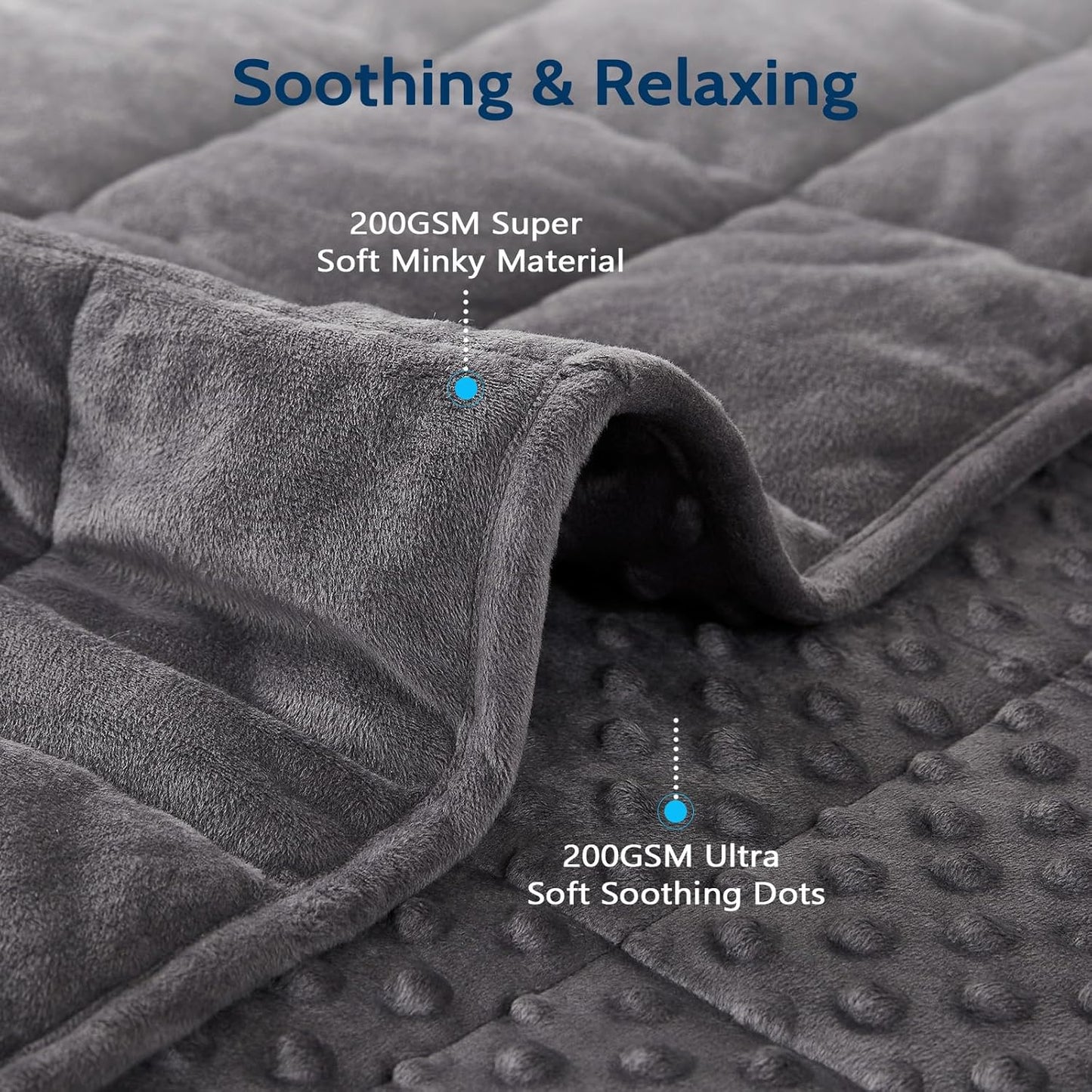 L'AGRATY Weighted Blanket for Adult - 60"x80" 20lbs Minky Dots Heavy Blanket with Glass Beads: Soft Breathable for All-Season Summer Fall Winter Thick Comfort for Sleeping