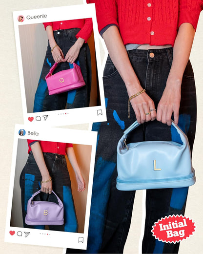 Easter Gifts for Girl, Makeup Bag for Teens 16-18, Personalized Makeup Bag with Handle, Initial Double Layer Cosmetic Bag with Makeup Brush Organizer, Teacher Gifts, Gifts for Friends Mom