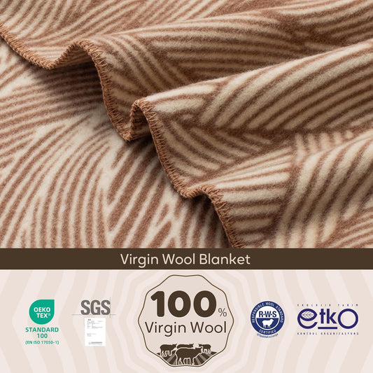 100% Wool Blanket, 48" x 62", Warm, Thick, Washable, Military Wool Blanket, Great for Camping, Outdoors, Sporting Events, Survival Kits