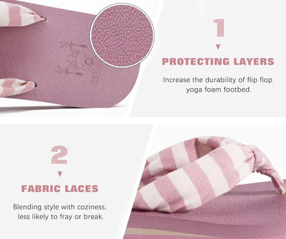 KuaiLu Flip Flops for Women with Arch Support Yoga Mat Comfortable Summer Beach Walking Thong Cushion Sandals Slip On Indoor Outdoor