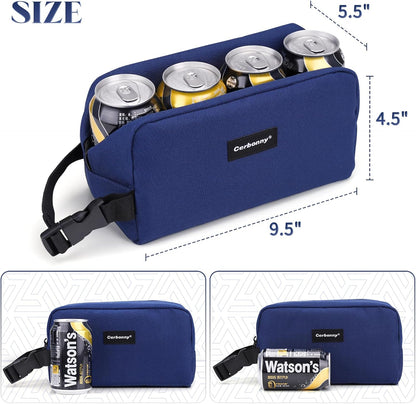 Cerbonny small lunch bag Freezable Lunch Bag for Work School Travel,Leak-proof Small Lunch Bag,Small Insulated Bag For Kids 3+/Adults,Freezer Lunch Bags,Freezable Snack Bag,Navy Blue（Larger size）