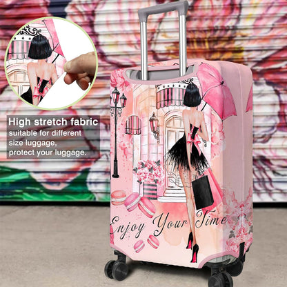 Travel Luggage Cover Suitcase Protector Fits 18-32 Inch Wheel Covers PatternedTravel Related Items Flower Luggage Protector Elastic M