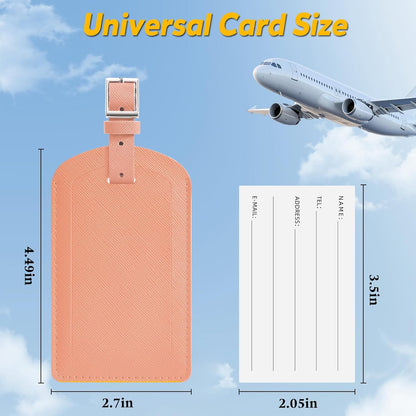 3 Pack Luggage Tags for Suitcases, TSA Approved Bag Tags, Baggage Tags with Privacy Protection, Travel Essentials Luggage Accessories, Rose Gold