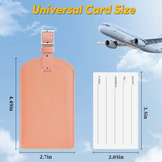 3 Pack Luggage Tags for Suitcases, TSA Approved Bag Tags, Baggage Tags with Privacy Protection, Travel Essentials Luggage Accessories, Rose Gold