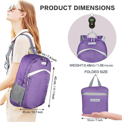 35L Foldable Waterproof Backpack For Outdoor Sports Travel Inside Wet Clothes Compartment Packable For Multiple