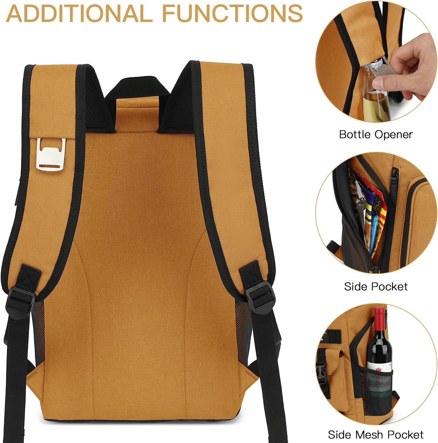 TUGUAN Cooler Backpack 36 Cans Insulated Leak Proof Lightweight Lunch Backpack for Men Work Portable Travel Thermal Bag Compartment Camping Hiking Beach Pincnic Cooler for Women