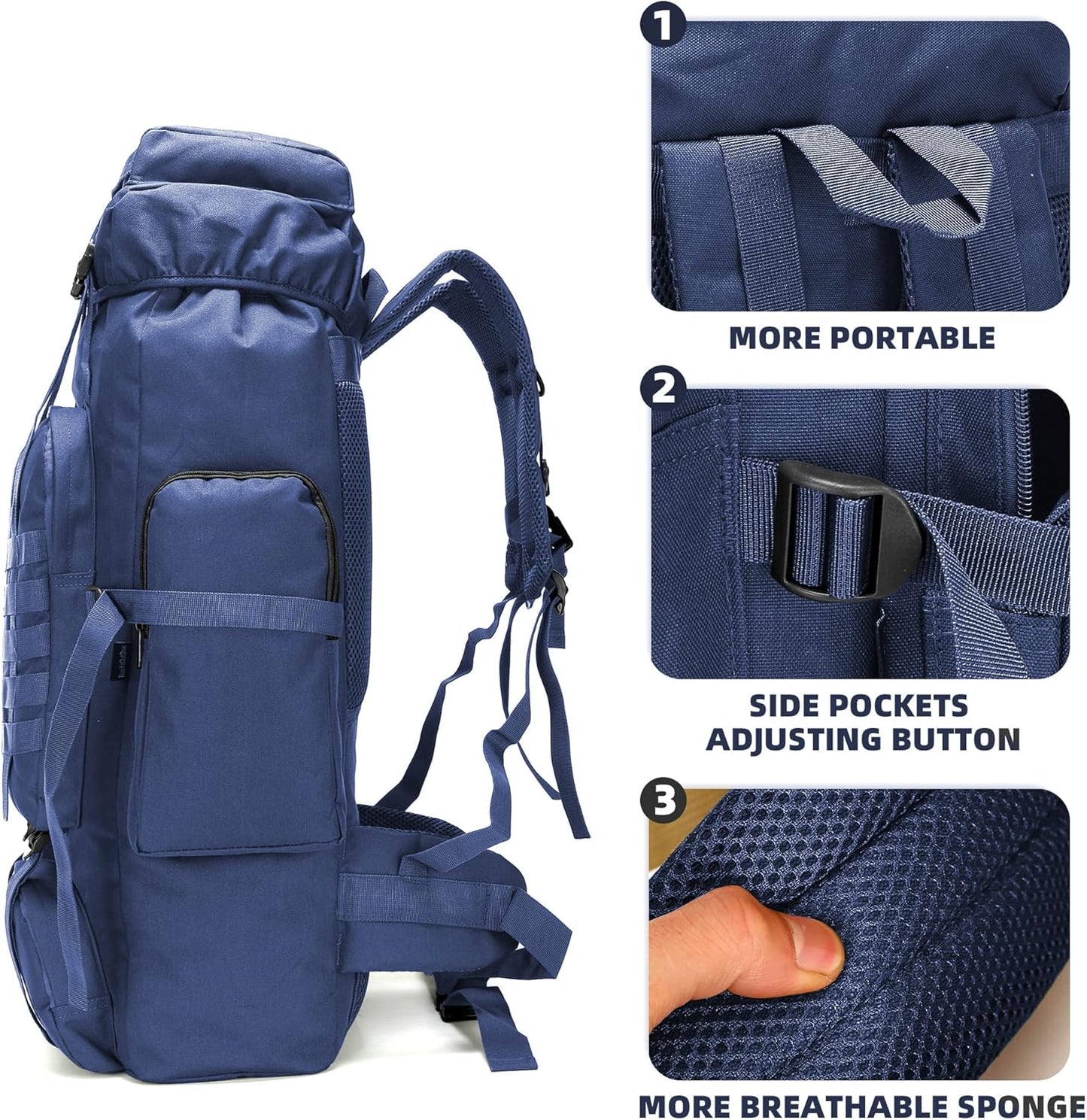 King'sGuard 70L Camping Hiking Backpack Tactical Backpack Military Molle Rucksack Backpack for Outdoor