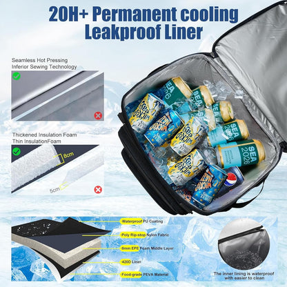 Backpack Cooler Insulated Leak Proof for Men Women 50 Cans Soft Cooler Backpack Insulated Waterproof Large Capacity Coolers Bag Portable for Lunch Camping Travel Picnic Hiking