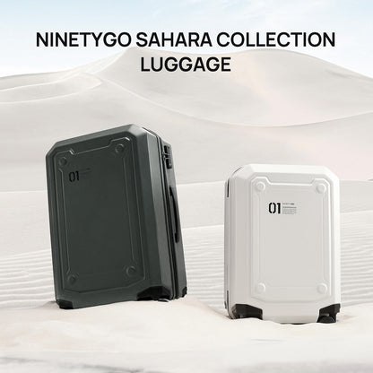 NINETYGO Carry On Luggage 22x14x9 Airline Approved, Carry On Suitcase with Smooth Double Spinner Wheels, Hard Shell PC+ABS Suitcase Carry-On, Lightweight Travel Luggage, TSA Approved (White, Sahara)