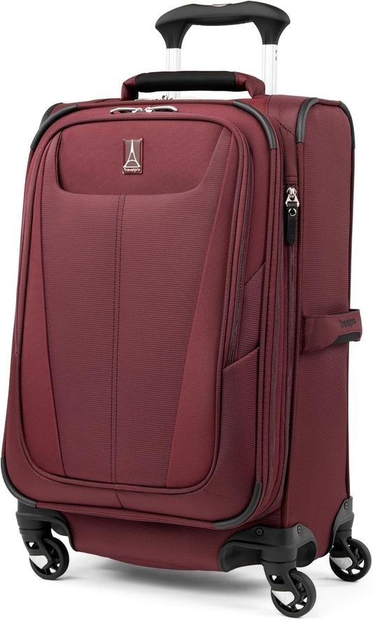 Travelpro Maxlite 5 Softside Expandable Carry-On Luggage with Spinner Wheels, Lightweight, 21-Inch —Burgundy