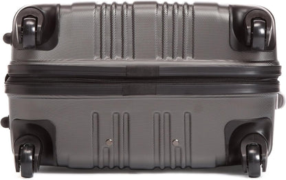 Kenneth Cole REACTION Out of Bounds Lightweight Hardshell 4-Wheel Spinner Luggage, Charcoal, 24-Inch Checked