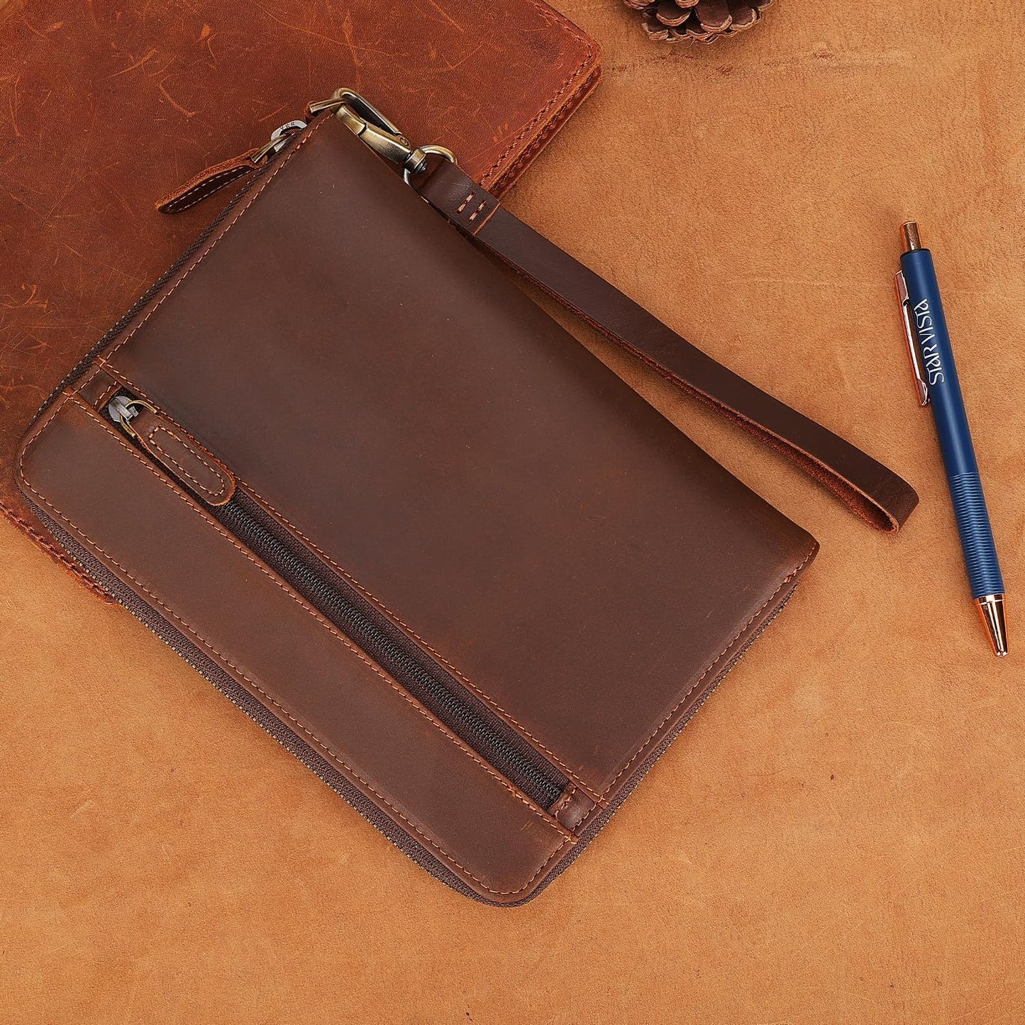 STAR VISTA Lorenzo Full Grain Leather Family Passport Wallet for 4, Large Travel Document Organizer for Exquisite Voyagers, Multi-Currency Compartments, RFID Blocking, AirTag Track, Espresso Brown