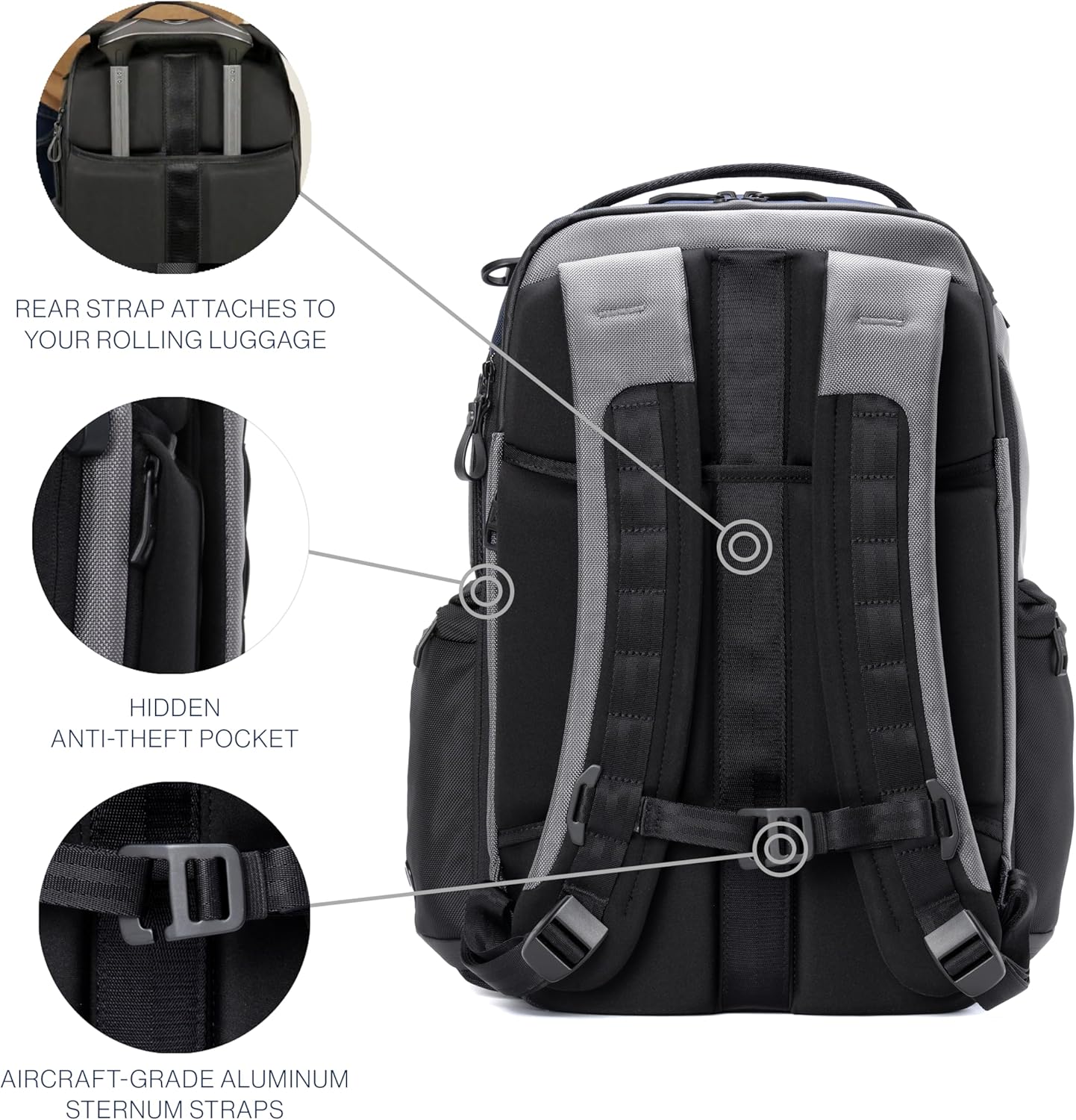 Travelpro Altitude Large Expandable Travel Laptop Backpack 30-36L, 16 Inch Laptop, Water Resistant, Work, Business, Men and Women, Falcon Grey