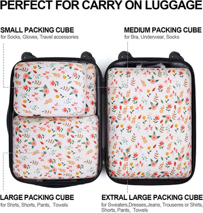 Gonex Compression Packing Cubes, 3pcs/4pcs Expandable Storage Travel Luggage Bags Organizers