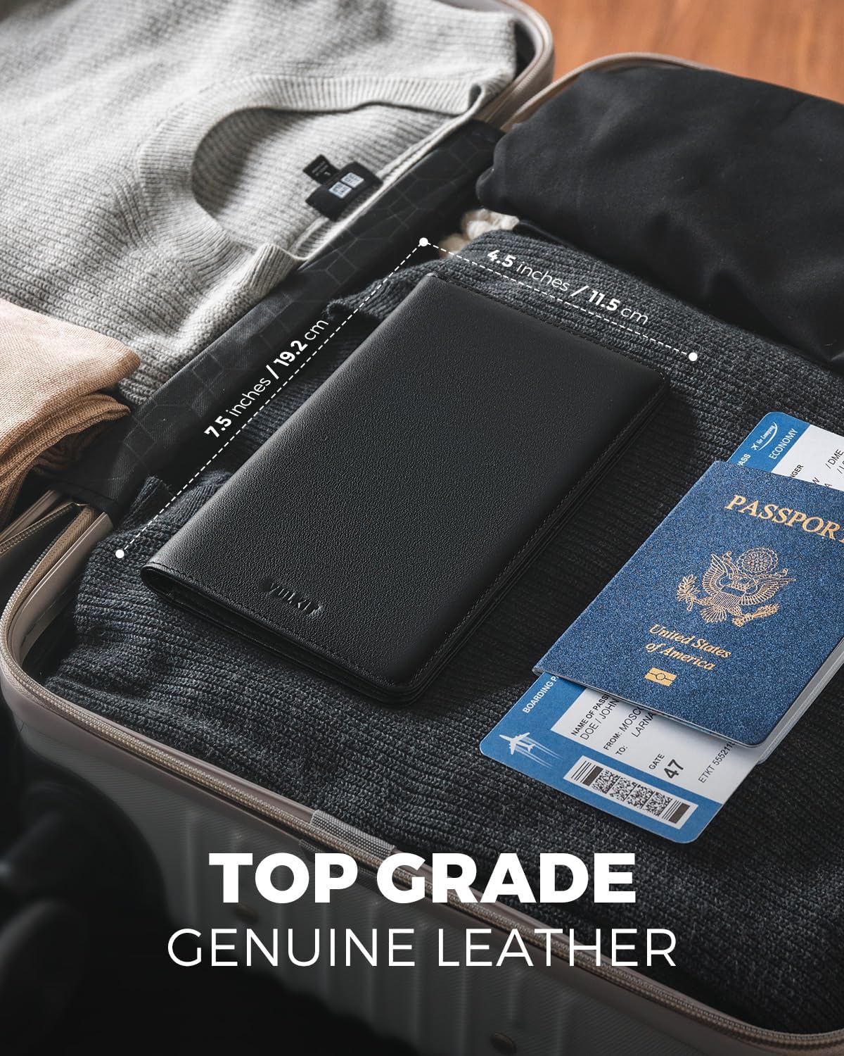 VULKIT Passport Holder Wallet RFID Blocking Travel Wallet for Men & Women