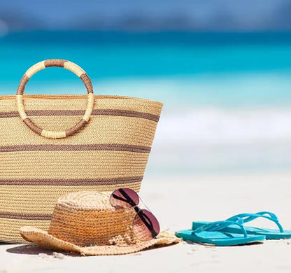 Beach Bags for Women Straw Tote Bag Summer Beach Bag Large Woven Straw Tote for - Image 6