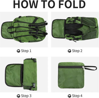 Small Hiking Daypack,15L Water-Resistant Hiking Backpack Packable Lightweight Travel Day Pack for Women Men (Green, Small)