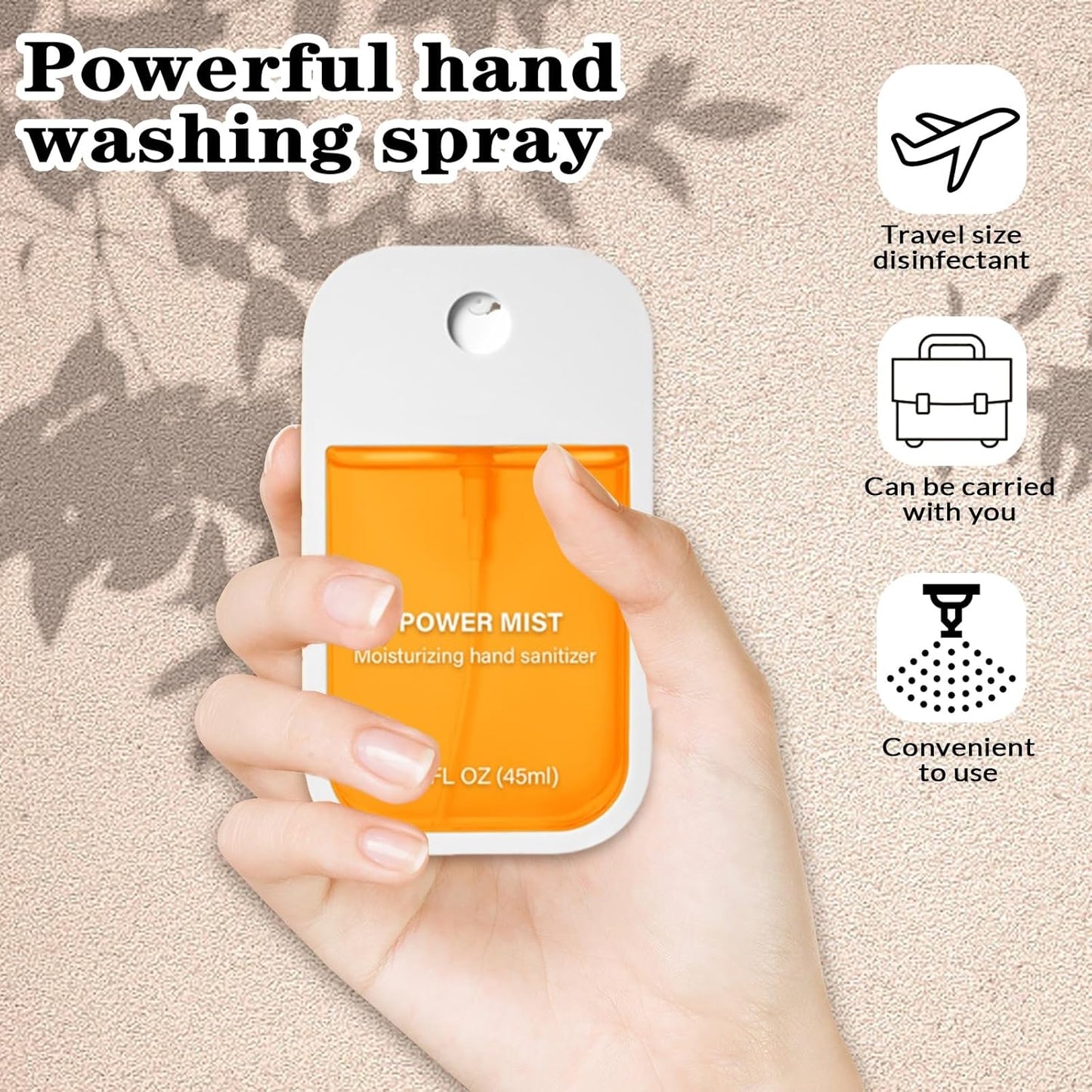 Power Mist Hydrating Hand Sanitizer Spray, Portable Travel-Size Hand Sanitizer Spray, 500-Sprays Each，Suitable for Both Adults and Children (Watermelon)