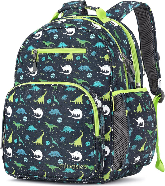 mibasies Boys Backpack: Large Kids Backpack Boys for Elementary School with Laptop Compartment - Galaxy Dinosaur