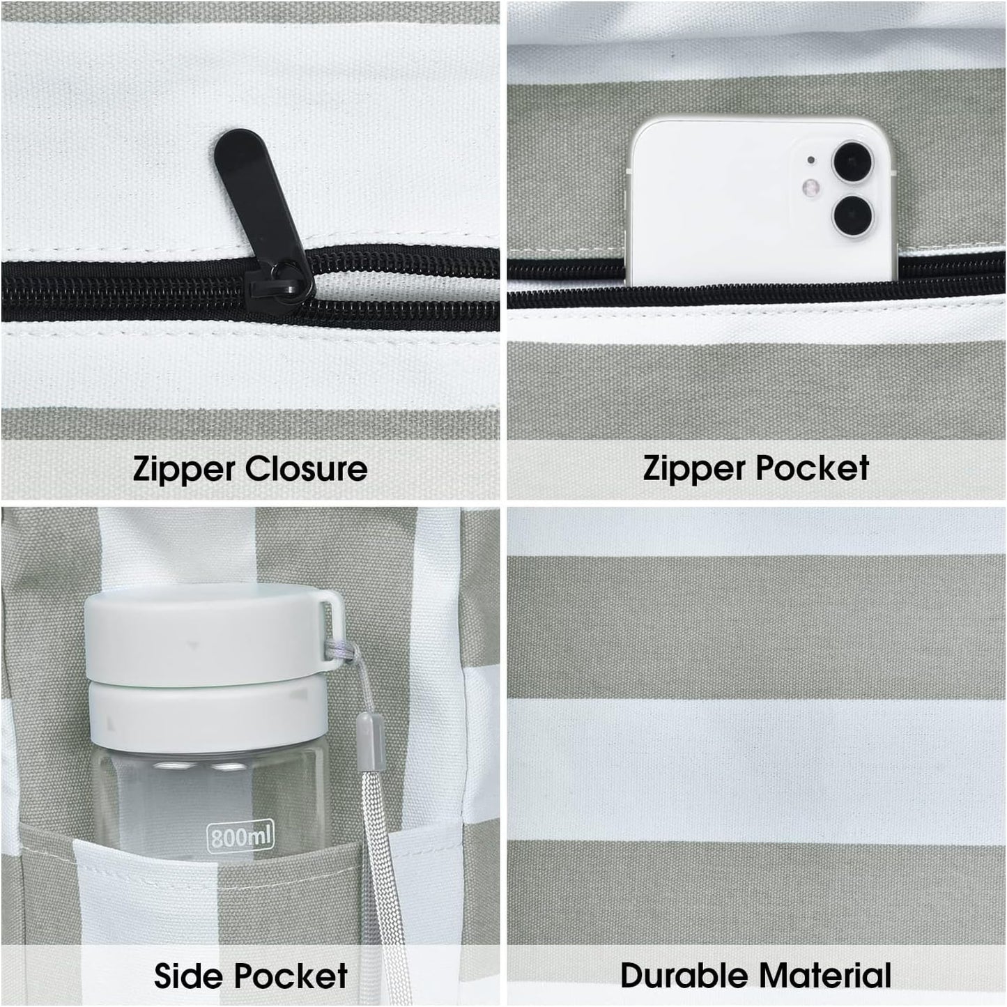 Becokan Beach Bags for Women Large Waterproof Beach Tote Bag Zipper Beach Bags Waterproof Sandproof Swim Pool Bag Large Tote