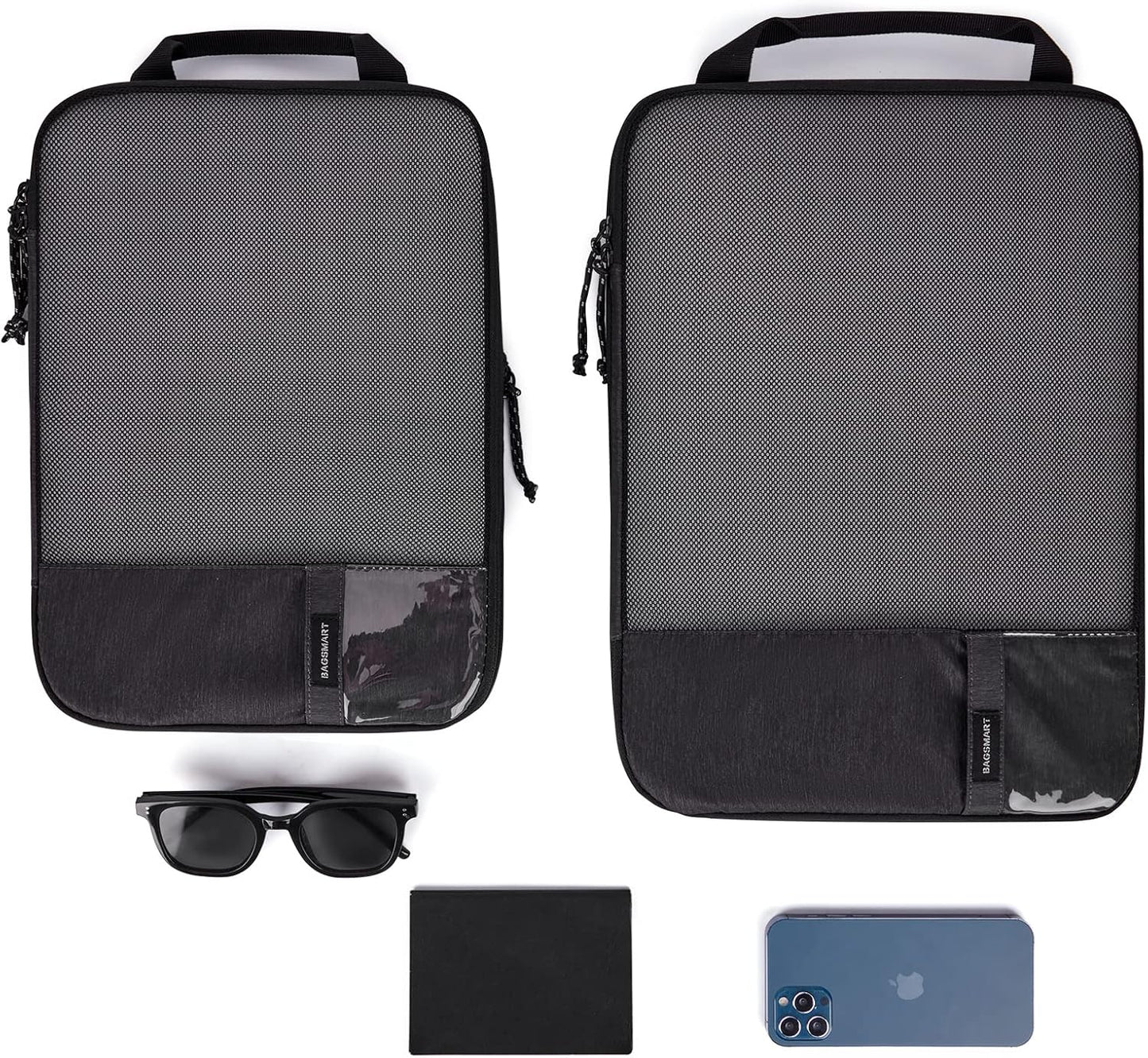 BAGSMART 6 Set Compression Packing Cubes - Lightweight Travel Essentials, Durable Luggage Organizer