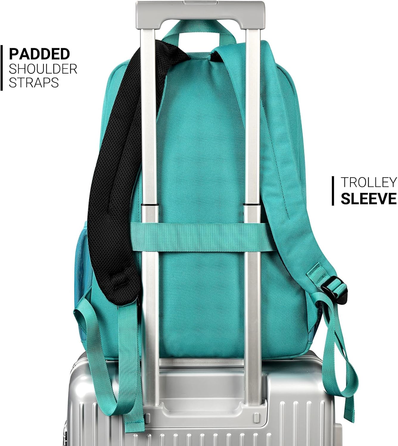 ZORFIN 26L Backpack for College, and Travel: Water Resistant Bookbag - Powderblue