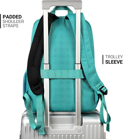 ZORFIN 26L Backpack for College, and Travel: Water Resistant Bookbag - Powderblue