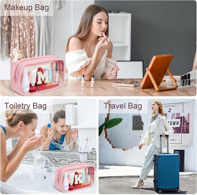 YOOLIFE Travel Clear Makeup Bag Toiletry Bag, Make up Bag Waterproof Toiletry - Image 3