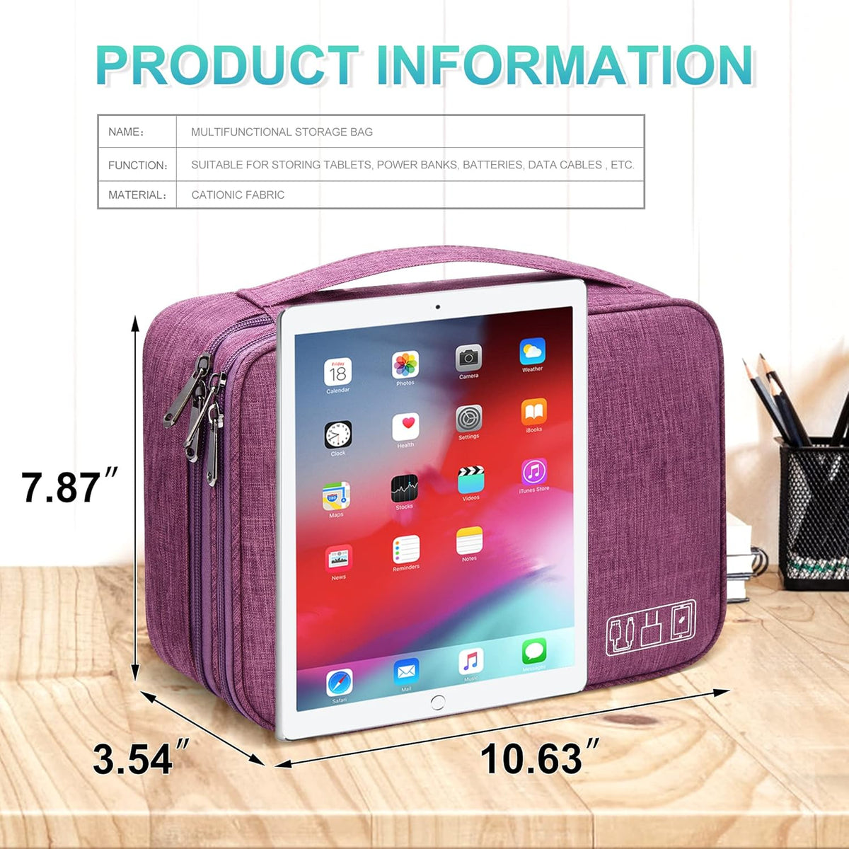 CILLA Electronics Organizer Travel, Travel Cord Organizer Case, Compact Electronics Accessories Bag for Cable, Cord, Charger, Phone
