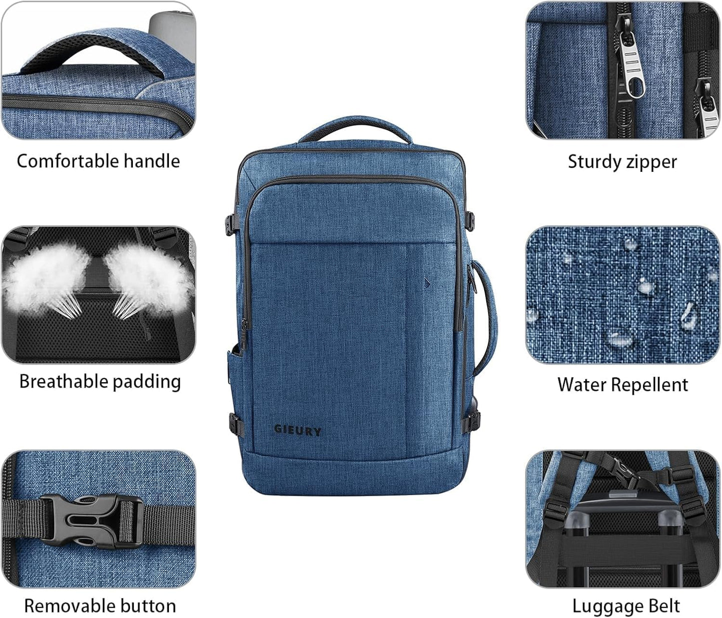 55L Extra Large Travel Backpack for Men & Women, 60L Expandable Big Capacity For Airplanes, Travel Gifts for Men Women, Carry On Backpack Fits 18.4 Inch Laptop, Luggage Suitcase Daypack Bag, Blue