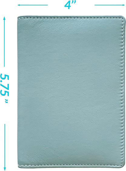 Personalized Monogrammed Chambray Leather RFID Passport Wallet