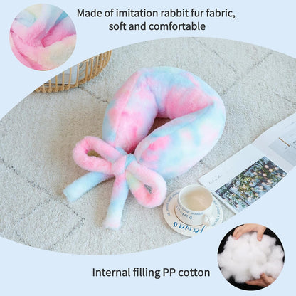 Travel Pillow Multifunctional Airplane Travel Neck Pillow Provides Neck and Lumbar Support During Travel Airplane Pillow Colorful Pink