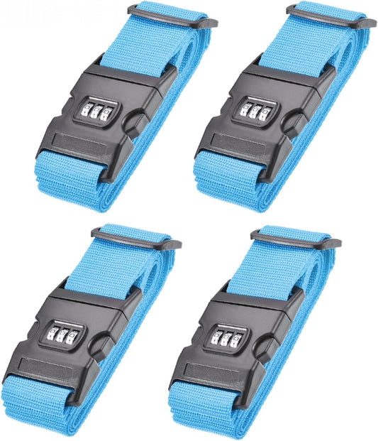 uxcell Luggage Straps Suitcase Belts with Buckle, Combination Lock, Adjustable Travel Packing Accessories