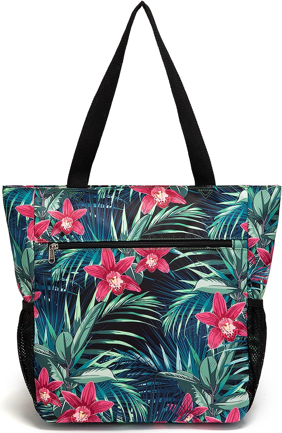 ETidy Large Capacity Foldable Tote Bag With Zipper Water-resistant SandproofWomen Beach Bag Handbag GymBag Travel ShoppingBag