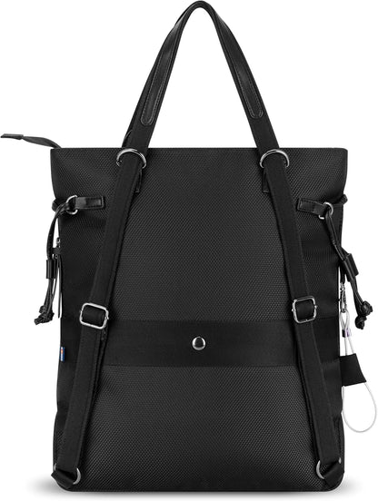 Sherpani Tempest, Anti Theft Convertible Backpack Tote, 14L Travel Backpack, Travel Gifts for Women, Handbags, RFID Protection, Metal Hardware, Fits 15” Laptop (No Sleeve) (Carbon)