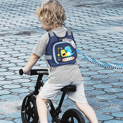 Accmor Toddler Harness Leash+ Reflective Anti Lost Wrist Link, Cute Dinosaur Kids Harness with Leash, Collapsible Child Leash Baby Boys Walking Wristband Assistant Strap Belt for Outdoor Travel