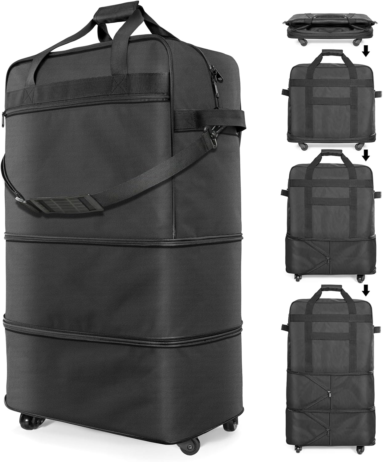 Suitcases with Wheels, Expandable Foldable Luggage Bag