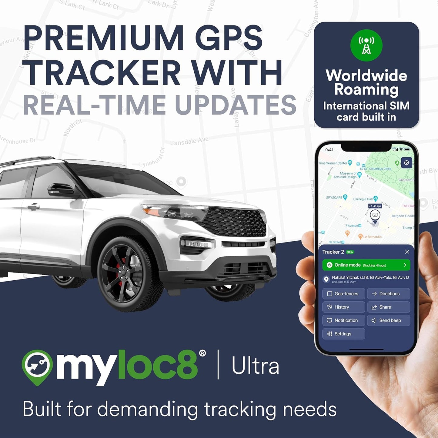 Ultra GPS Tracker for Vehicles – Rugged Waterproof GPS Locator for Cars, Trucks, Hidden Tracking Device, 4G LTE, Real-Time Updates, Long Battery Life (4-Mо Subscription Included)