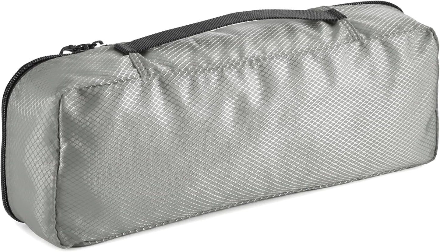 Amazon Basics Lightweight Packing Cubes Travel Organizer Set with Double Zipper, Mesh Top, Multiple Sizes, 4 Piece, Gray