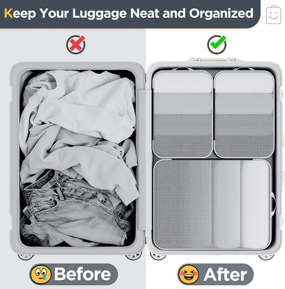 Veken 6/9/11 Set Compression Packing Cubes for Travel Essentials,Compressible Expandable Large Luggage Suitcase Organizer Bags for Clothing,Durable Space Saver Storage Bags(Black)