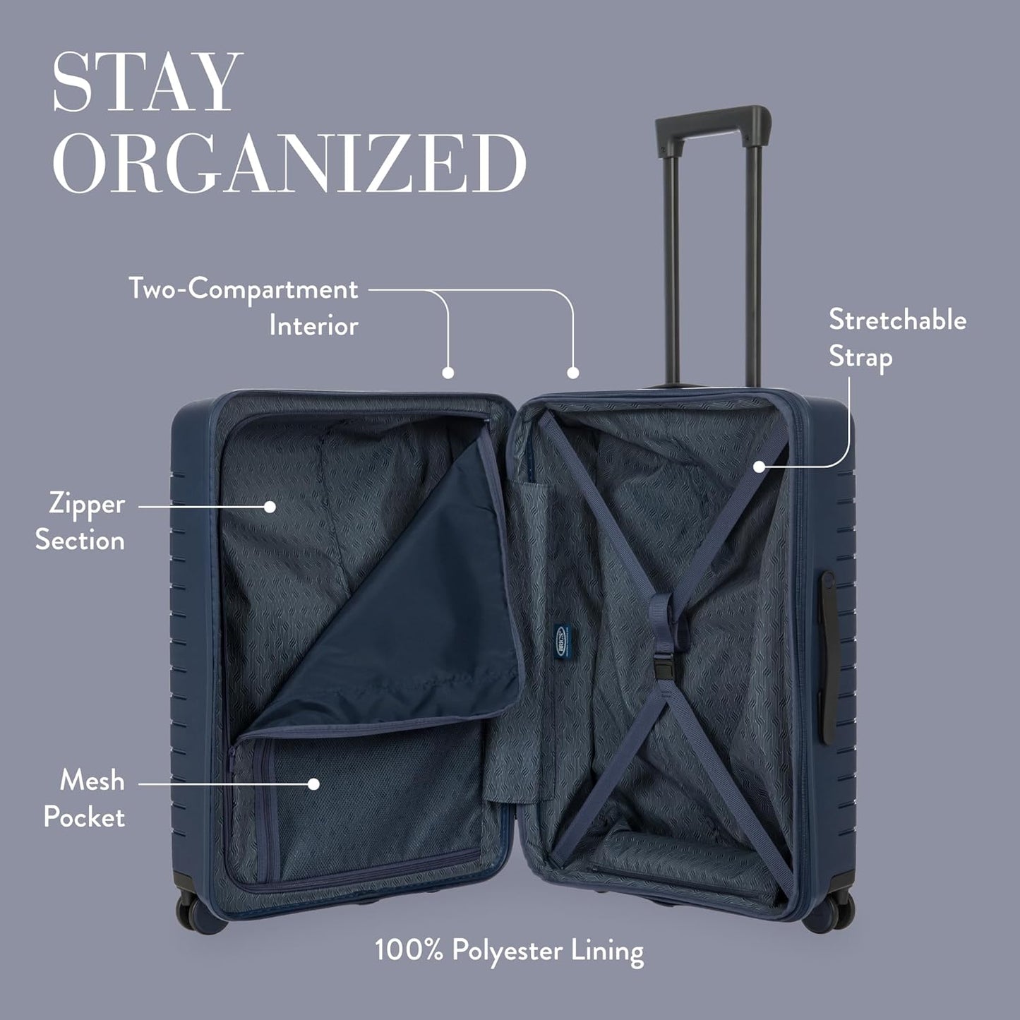 Bric's 28" Expandable Spinner Suitcase - Travel Luggage with TSA-Approved Lock and Hard Shell Exterior - B|Y Ulisse - Ocean Blue