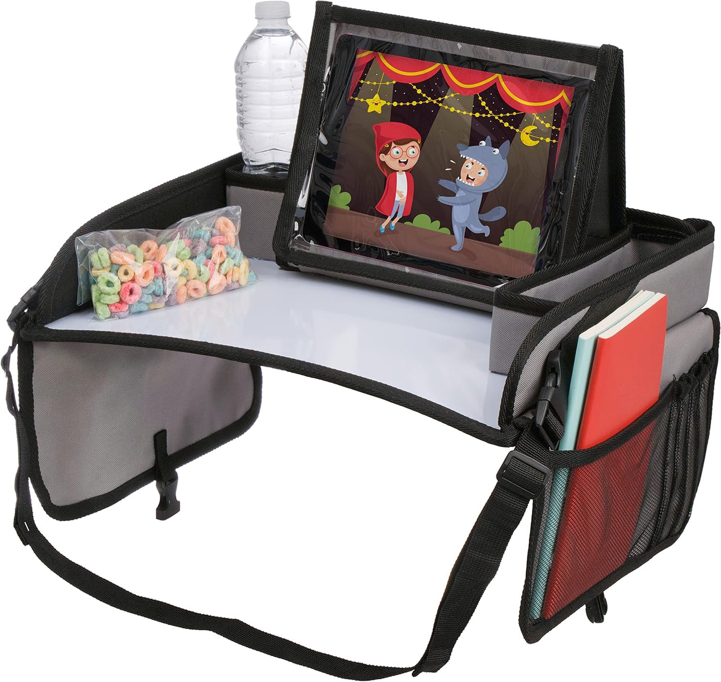 Lusso Gear Lap Tray for Toddler and kids, Table Tray for Travel, Car Seat, Airplane, Desk Essential Accessories and Road Trip Activities (Gray)