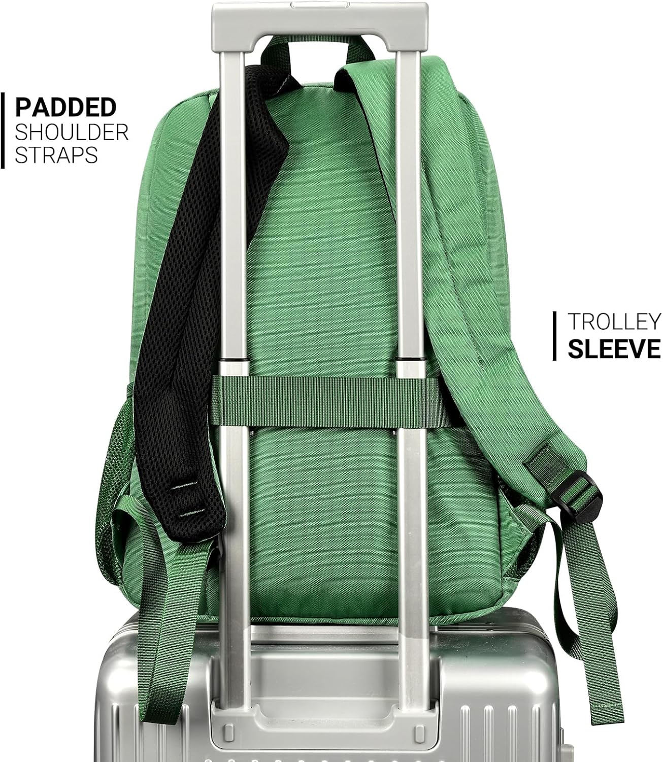 ZORFIN 26L Backpack for College, and Travel: Water Resistant Bookbag - Lemon Green