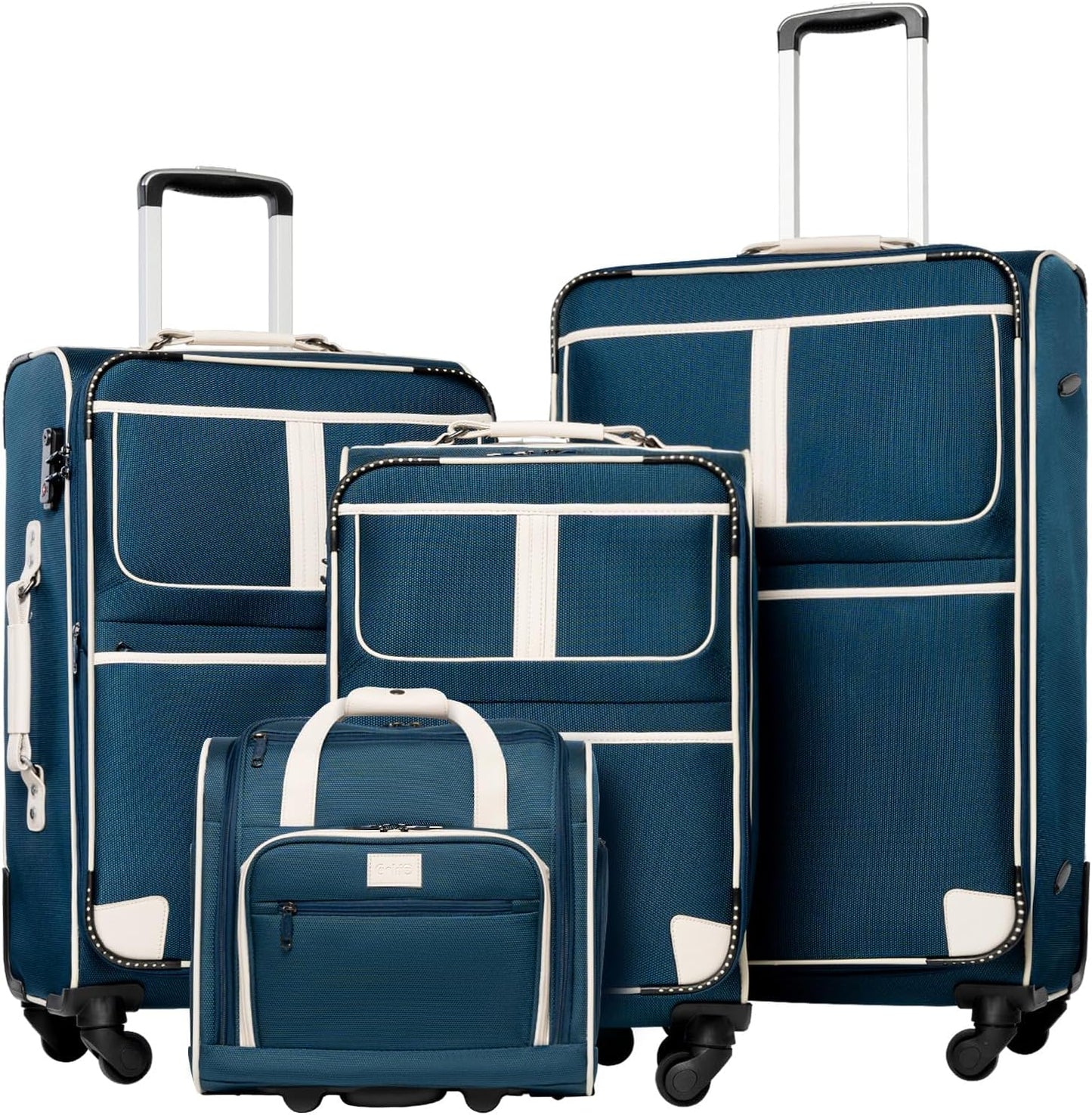 Coolife Luggage 4 Piece Set Suitcase Expandable TSA lock spinner softshell