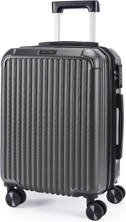 LIGHT FLIGHT Carry On Luggage 22x14x9 Airline Approved, Durable Hard Shell Carry On Suitcases with Wheels, Expandable Hardside Lightweight Travel Luggage with TSA Lock 20 Inch Carry on, Glacier Gray