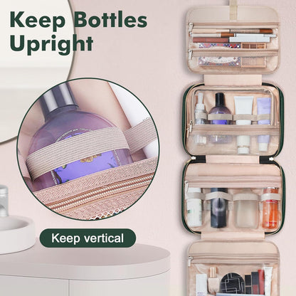 Wedama Toiletry Bag for Women, Large Cosmetic Travel Bag, Hanging Toiletry Bag for Bathroom, Thickened PVC Waterproof Travel Makeup Bag, Toiletries Bag for Travel Business Trips and Camping