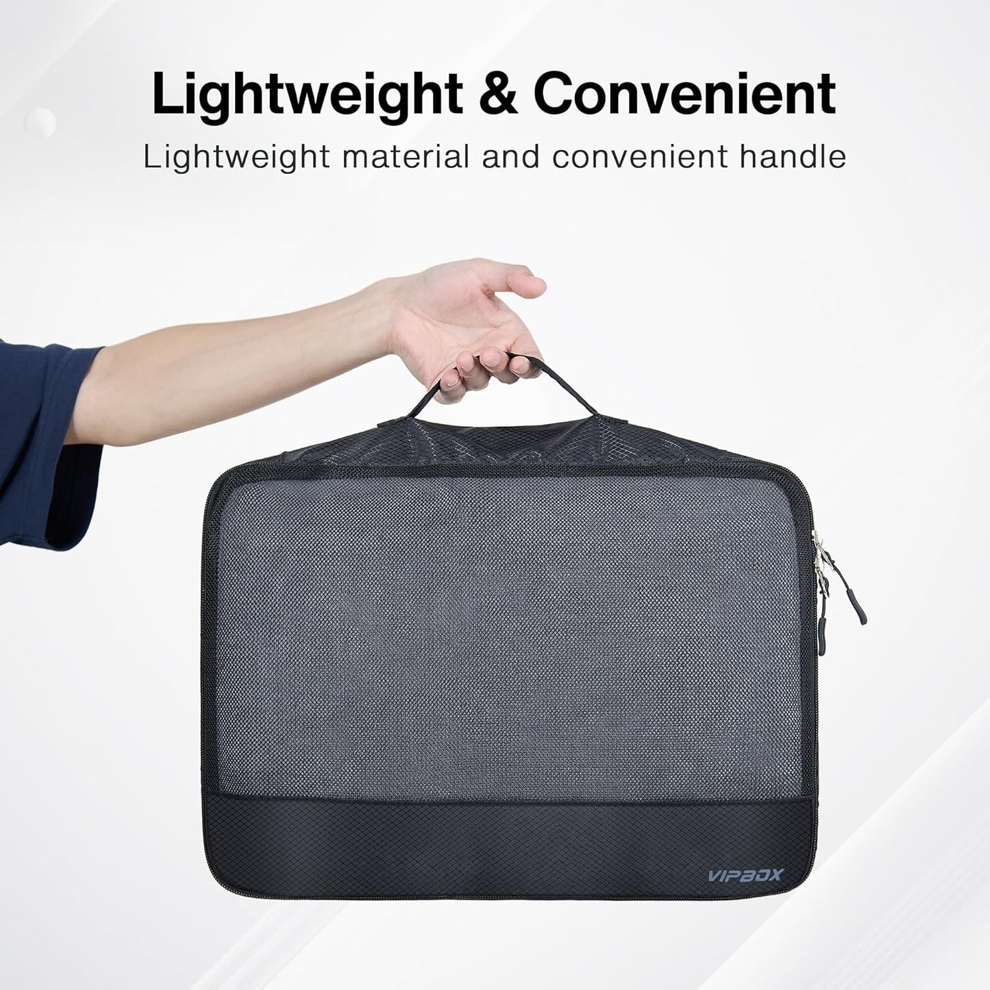 5 Set Packing Cubes Travel for Luggage Durable Suitcases Organizer Bags Lightweight Airplane Travel Vacation Essentials Accessories for Carry on (Black)