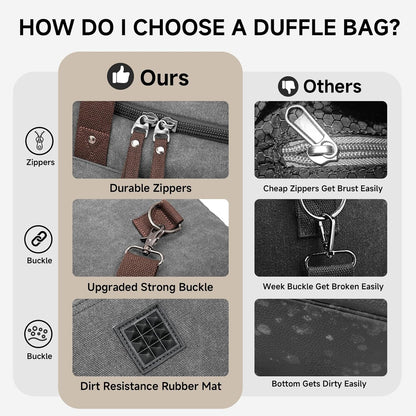 Canvas Expandable Duffle Bag for Men Traveling, Luggage Travel Bag Weekender Overnight Bag,Mens Gym Carry on Duffel Bags