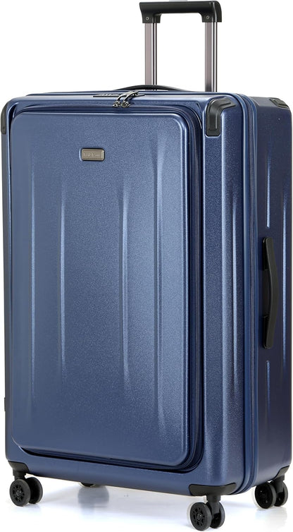 29 Inch Luggage, Top Opening Airline Approved ABS+PC Hard Shell Suitcases with Silent Wheels, TSA Lock,Front Pocket and Wet-dry Separated Six-piece Set (Dark Blue, 29 Inch)